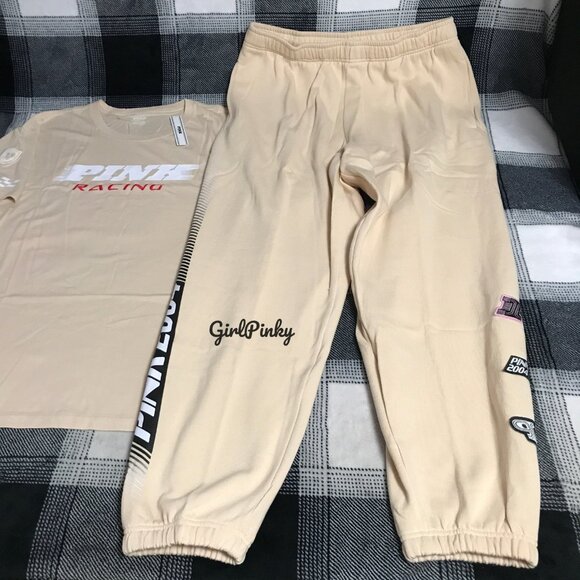 victoria secret PINK sweatpants OUTFIT RACING LOGO IN CANVAS IN SIZES S-XXL - Picture 3 of 9